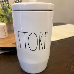 Rae Dunn White Ceramic “Store” canister